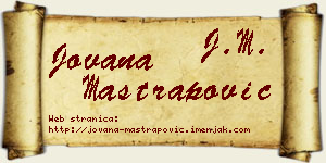Jovana Maštrapović vizit kartica